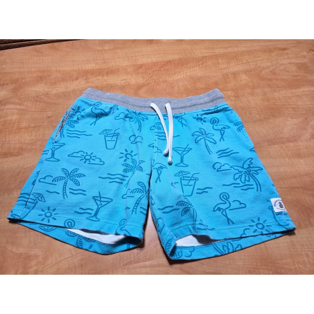 Chubbies Lounge Wear Shorts Mens Small 7 Inch Blue Tropical Flamingo Palm Tree